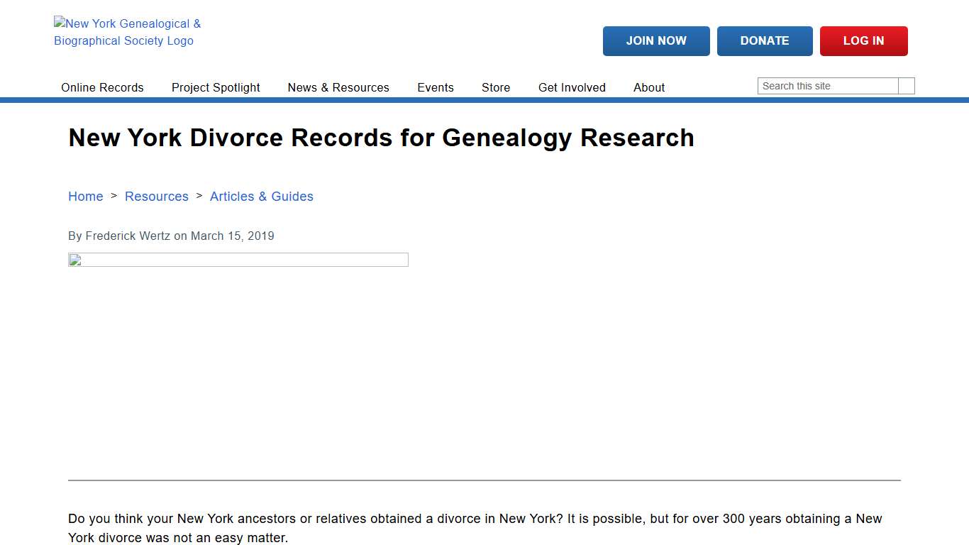 New York Divorce Records for Genealogy Research New York Genealogical & Biographical Society